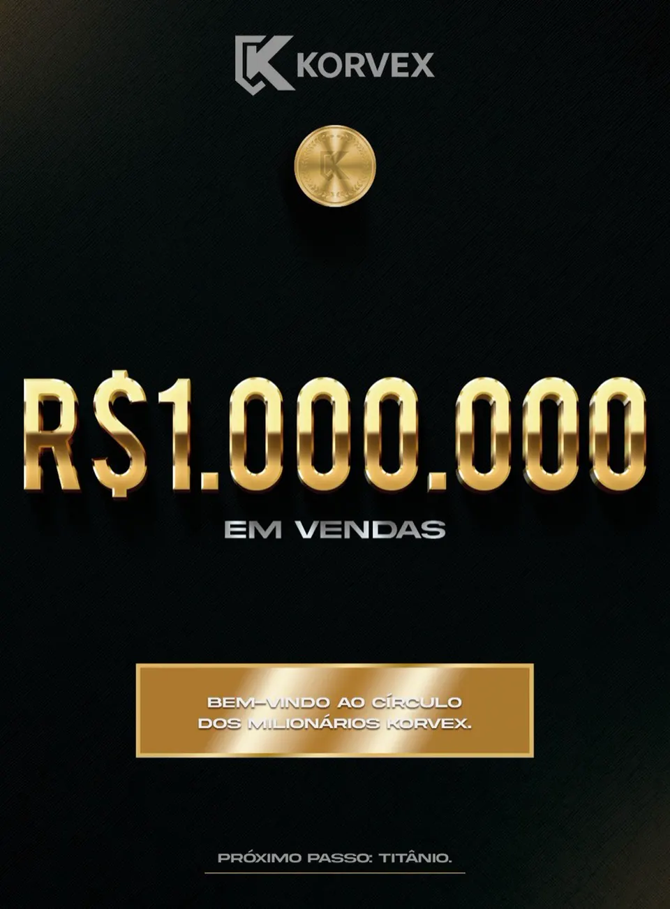 Placa de R$ 1 milhão em vendas