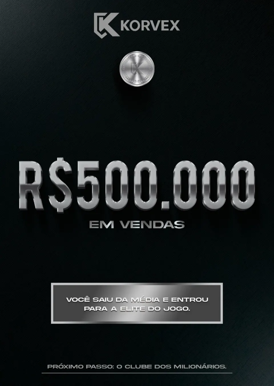 Placa de R$ 500 mil em vendas